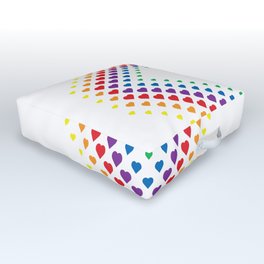 Halftone Heart Shaped Dots Rainbow Color Outdoor Floor Cushion