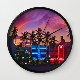 Ocean Dr. Miami South Beach  Wall Clock