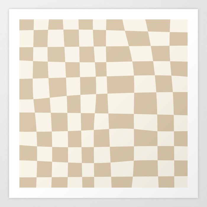 Abstract Checkerboard sand  Art Print