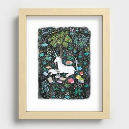 The Unicorn is Reading Recessed Framed Print