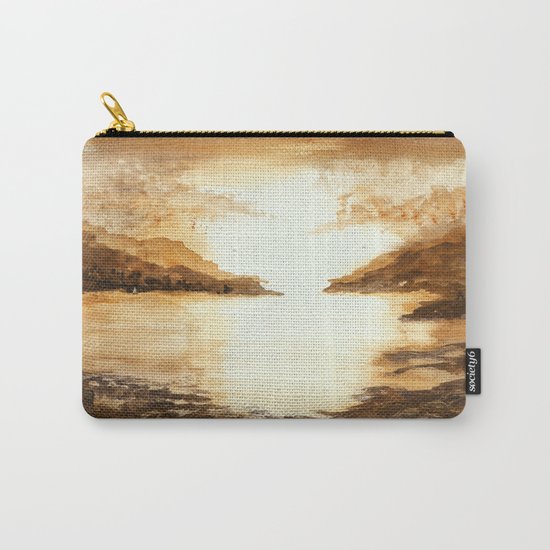 Golden Morn, Abstract Watercolor Landscape Art Water Nature Sky Carry-All Pouch