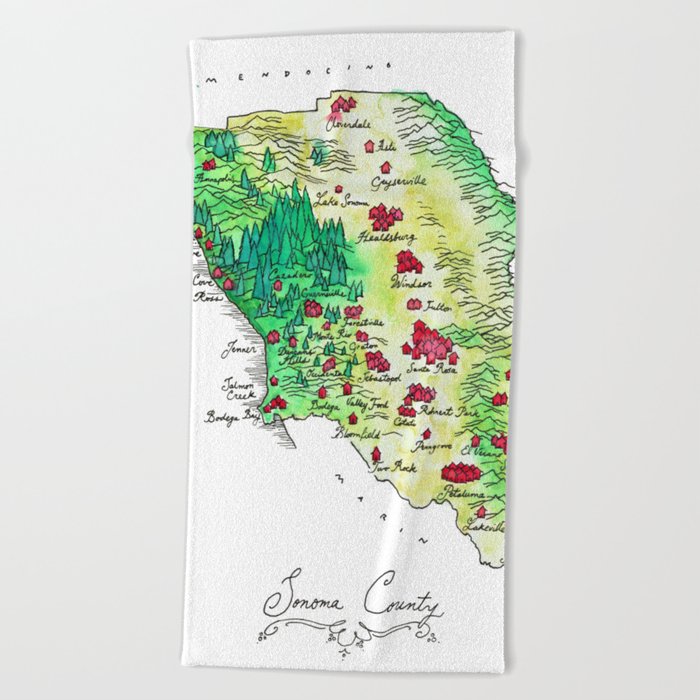 Sonoma County Beach Towel