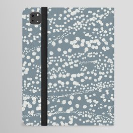 Strata - Organic Ink Blot Abstract in Dusky Slate Blue-Gray iPad Folio Case