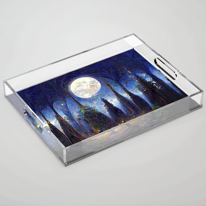 During a full moon night Acrylic Tray