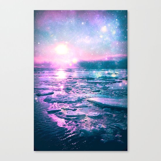 Mystic Waters Vibrant Pink Blue Lavender Canvas Print