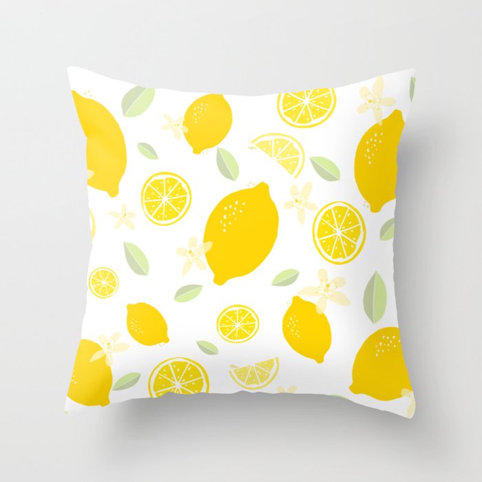 Lemon Blossom Throw Pillow
