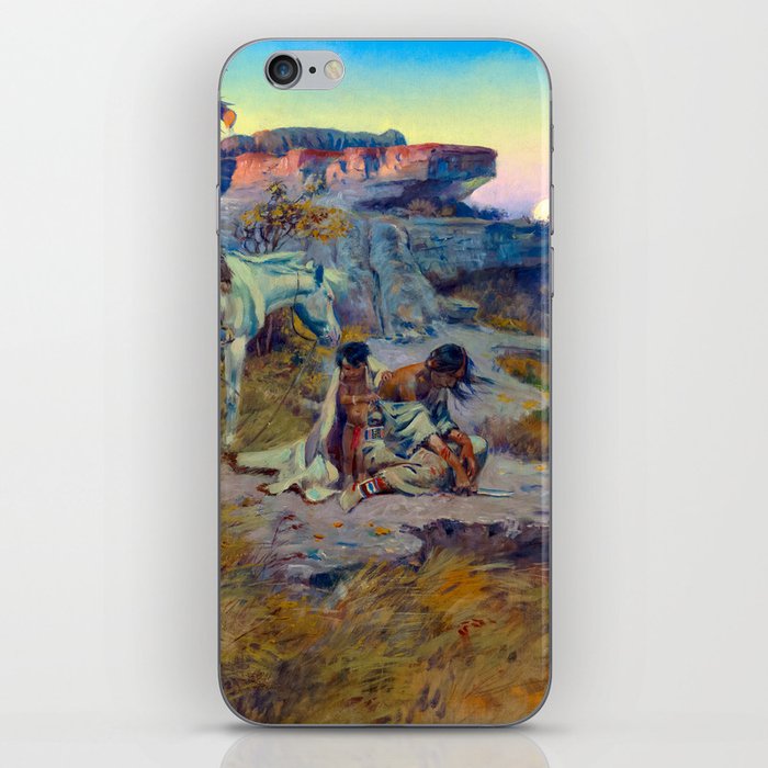 Her Heart is on the Ground, The Mourner by Charles Marion Russell iPhone Skin