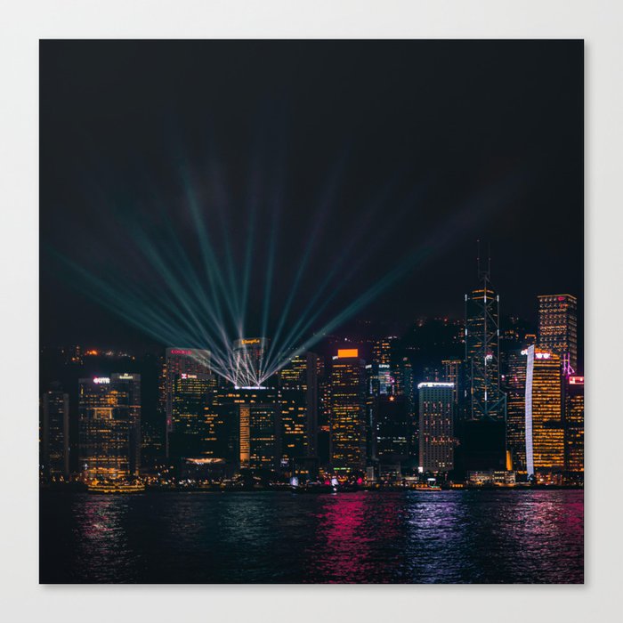 China Photography - Victoria Harbour Surrounded By City Life In Hong Kong Canvas Print