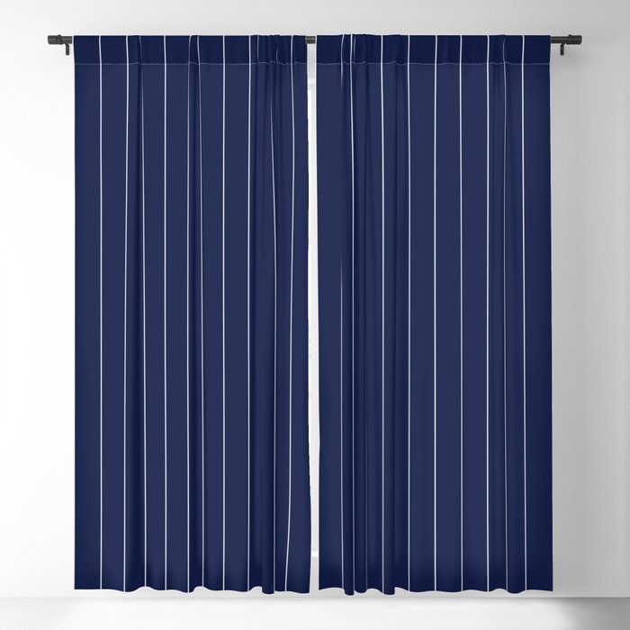 Navy Blue Pinstripes Lines Stripes, Navy Blue Curtains