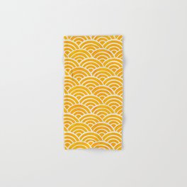 Japanese Seigaiha Wave – Marigold Palette Hand & Bath Towel