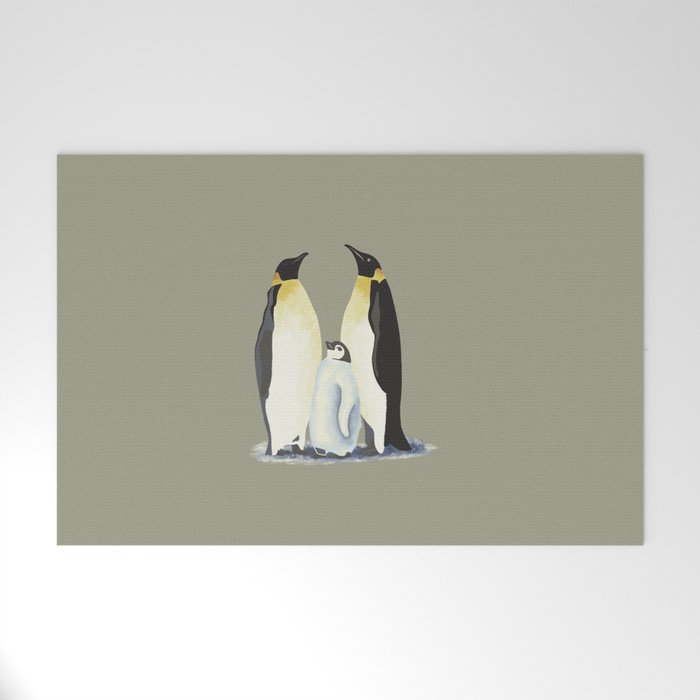 Penguin family Welcome Mat