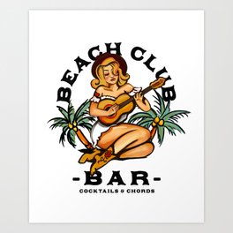 Beach Club Bar: Tropical Live Music Venue Art Print