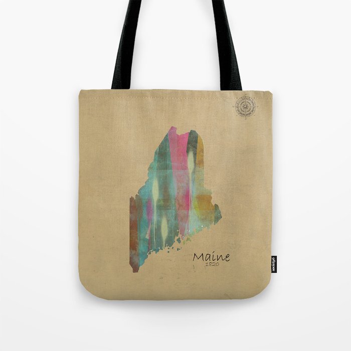 Maine state map Tote Bag