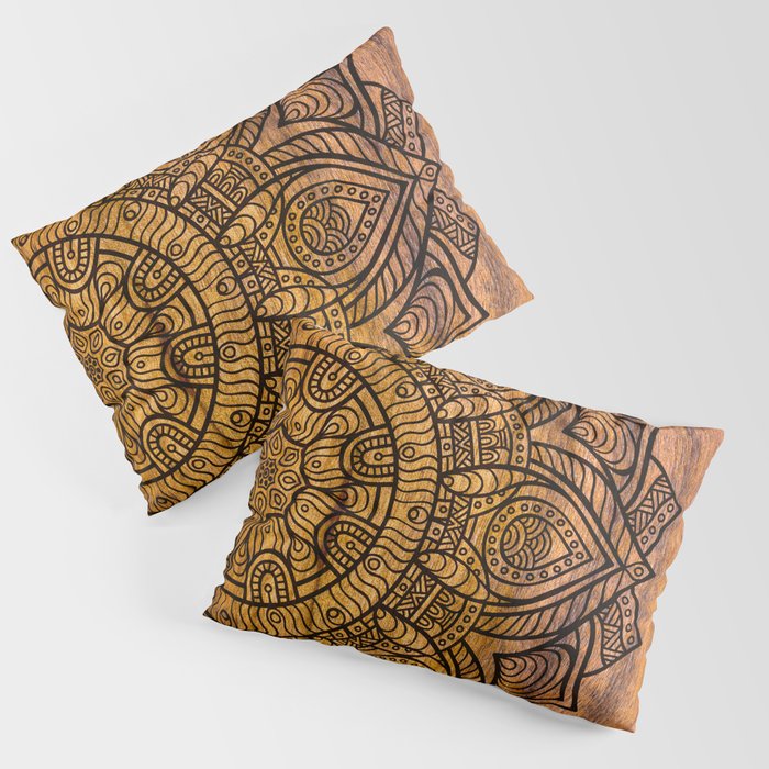 Mandala on Wood Pillow Sham