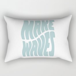 Make Waves Seafoam Blue Rectangular Pillow
