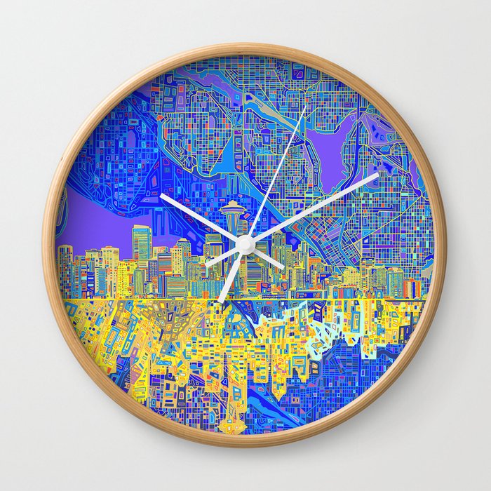 seattle city skyline Wall Clock