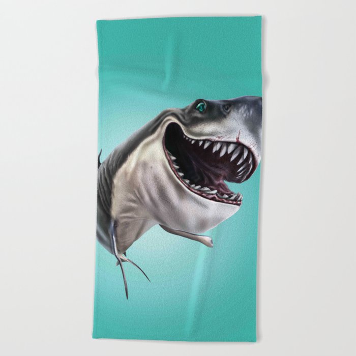 Smiling Shark Selfie Beach Towel