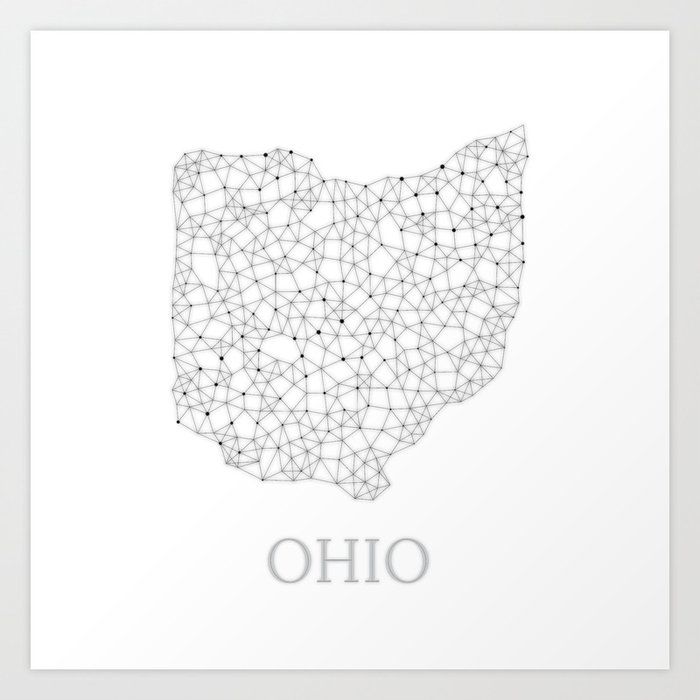Ohio LineCity W Art Print