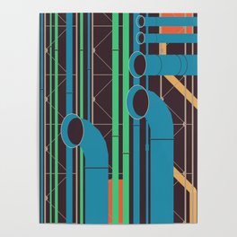 Pompidou - Famous Buildings Poster