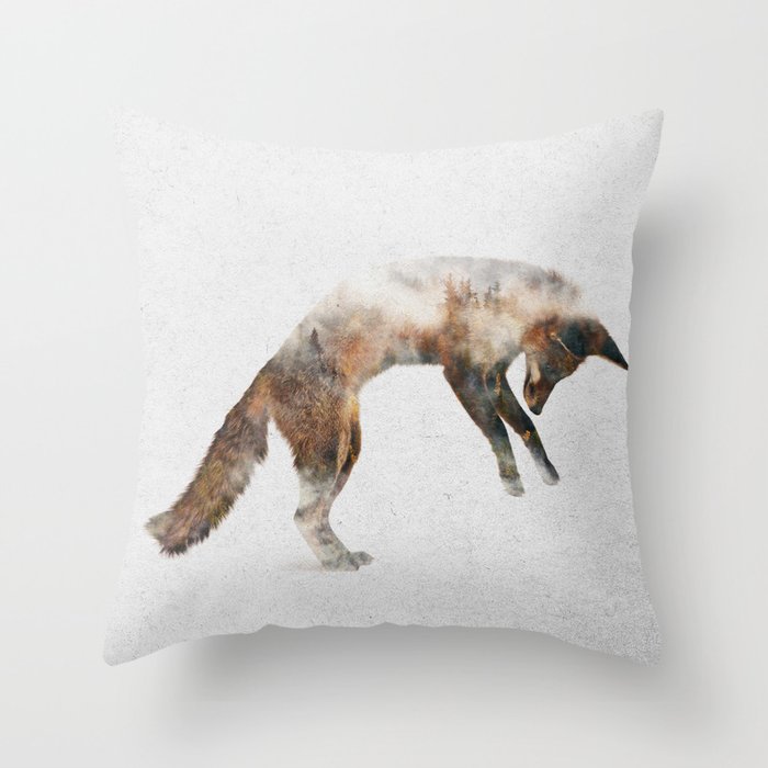 Jumping Fox Throw Pillow