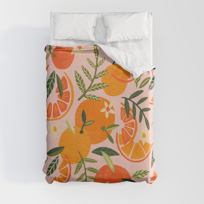 Orange Blooms – Blush Duvet Cover