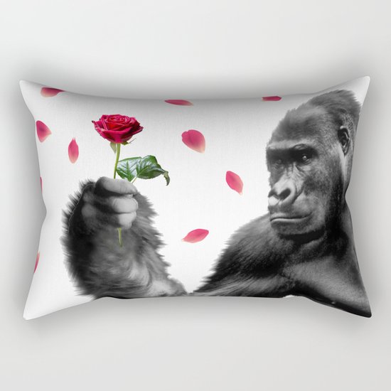 Gorilla In Love Rectangular Pillow
