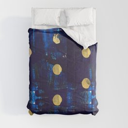 Rich blue and Golden Dots Comforter