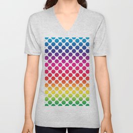 Rainbow Polka Dots #2 V Neck T Shirt