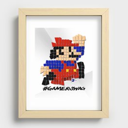 Pixel Mario Recessed Framed Print