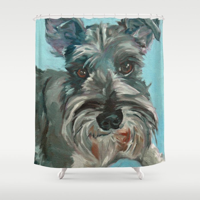 Schnauzer Dog Portrait Shower Curtain