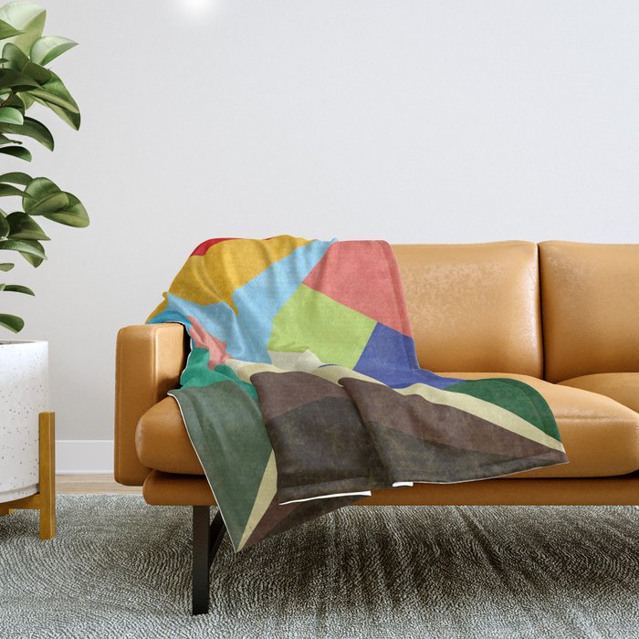 Geometric - Abstract - Triangles - V1 Throw Blanket