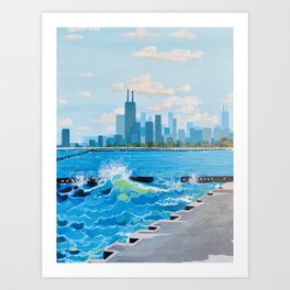 City on the Lake Art Print