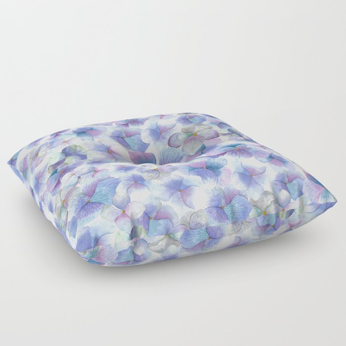 Romantic small blue flowers Floor Pillow