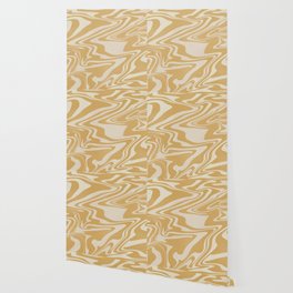 Liquify swirl yellow pattern Wallpaper