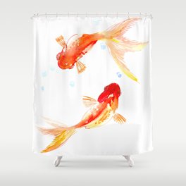 Goldfish, Two Koi Fish, Feng Shui, yoga Asian meditation design Shower Curtain
