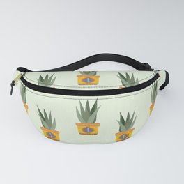 Aloe Vera House Plant, Hand-painted Acrylic Plants in Colorful Tribal Bohemian Pots Series  Fanny Pack