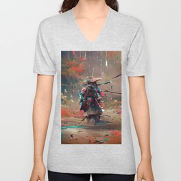 Shattered Samurai V Neck T Shirt