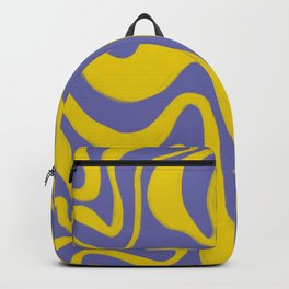 Retro Liquid Swirl Pattern in Very Peri and Yellow Backpack