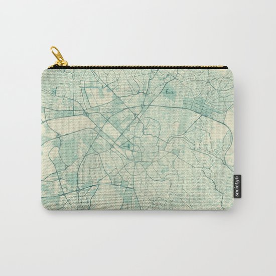 Ankara Map Blue Vintage Carry-All Pouch