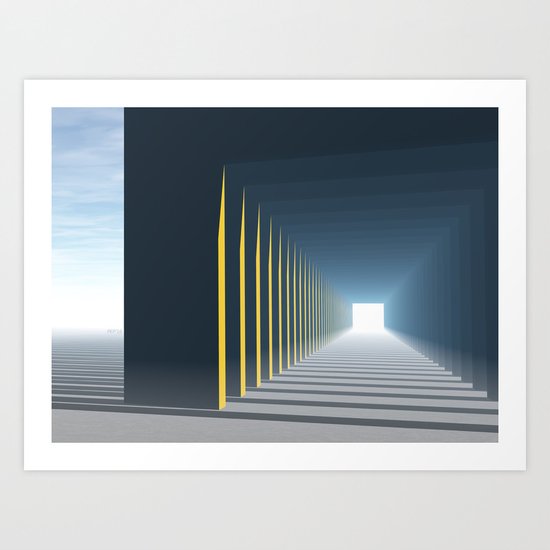 Linear Perspective of Light Art Print