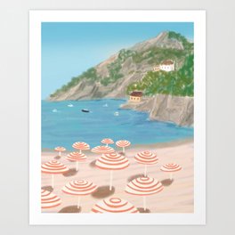 Little Italian Beach in the Almafi Coast Italy Art Print