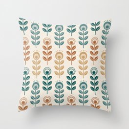 SCANDI GARDEN 01-10, nature colors on ivory Throw Pillow