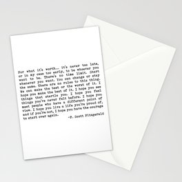 For what it's worth... F. Scott Fitzgerald Stationery Card