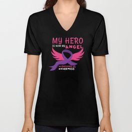 Hero Angel Alzheimer Alzheimer's Awareness V Neck T Shirt