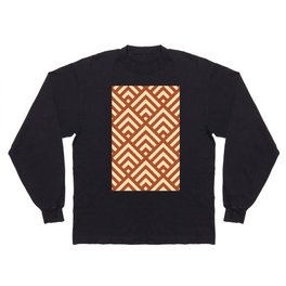 Terracotta Geometric Shapes Long Sleeve T-shirt