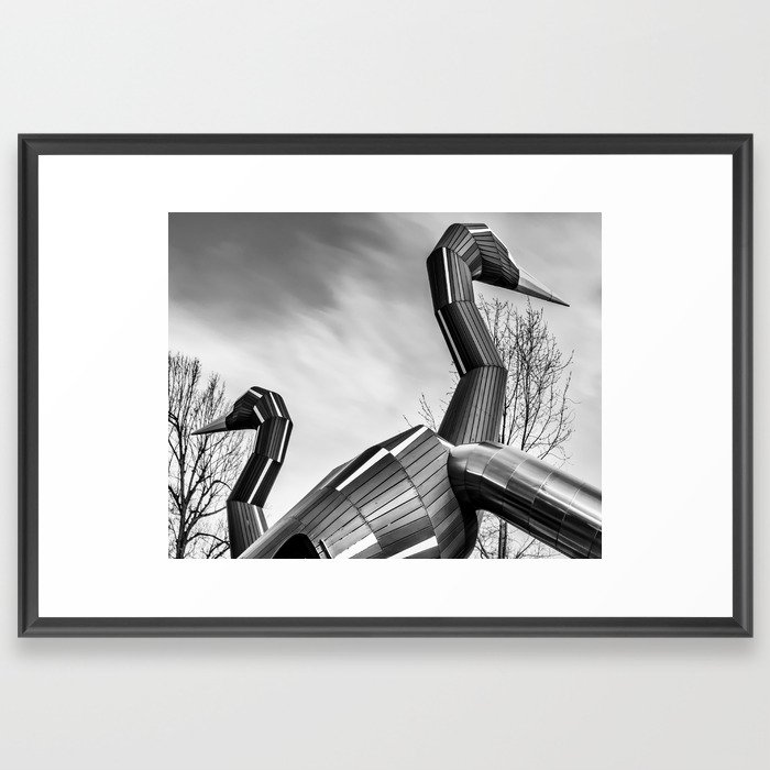 The River Giants in Black and White - Tulsa Gathering Place Framed Art Print
