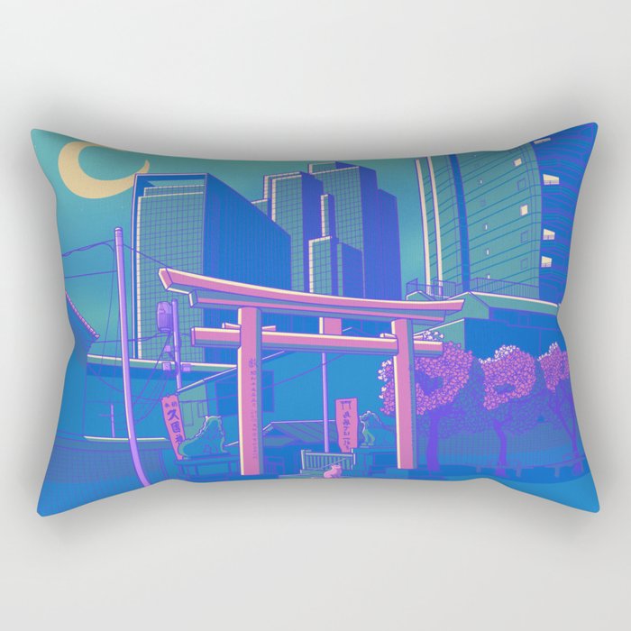 Neon Moon Rectangular Pillow