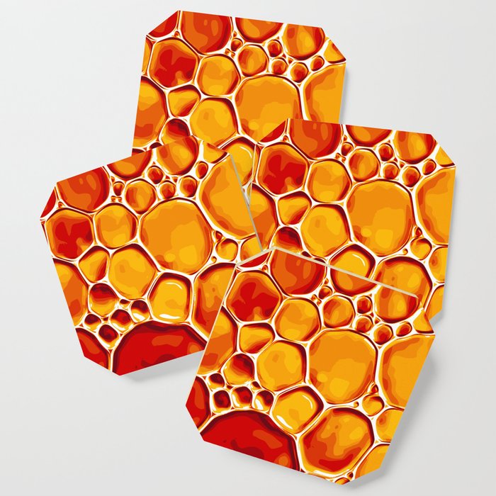 Orange Oil Abstract Bubbles Coaster