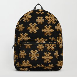 Golden Snowflakes Winter Merry Christmas Xmas  Backpack