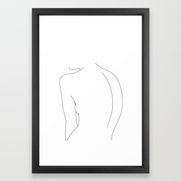 Minimal Line Drawing Of Women S Body Alex Framed Art Print By Thecolourstudy Society6,Sketch Highland Cow Line Drawing